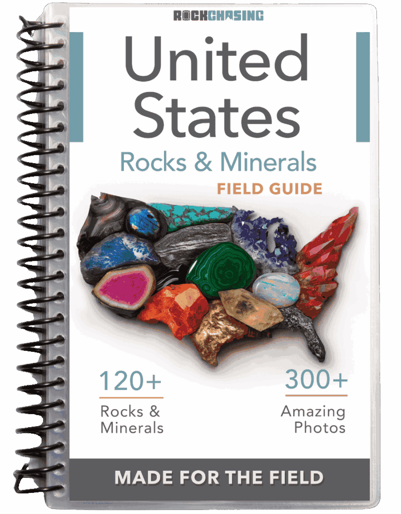 Cover of the USA field guide showing various rocks and minerals
