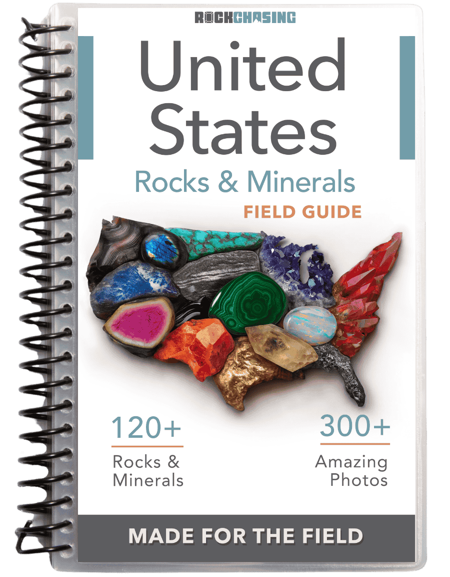 Cover of the USA field guide showing various rocks and minerals