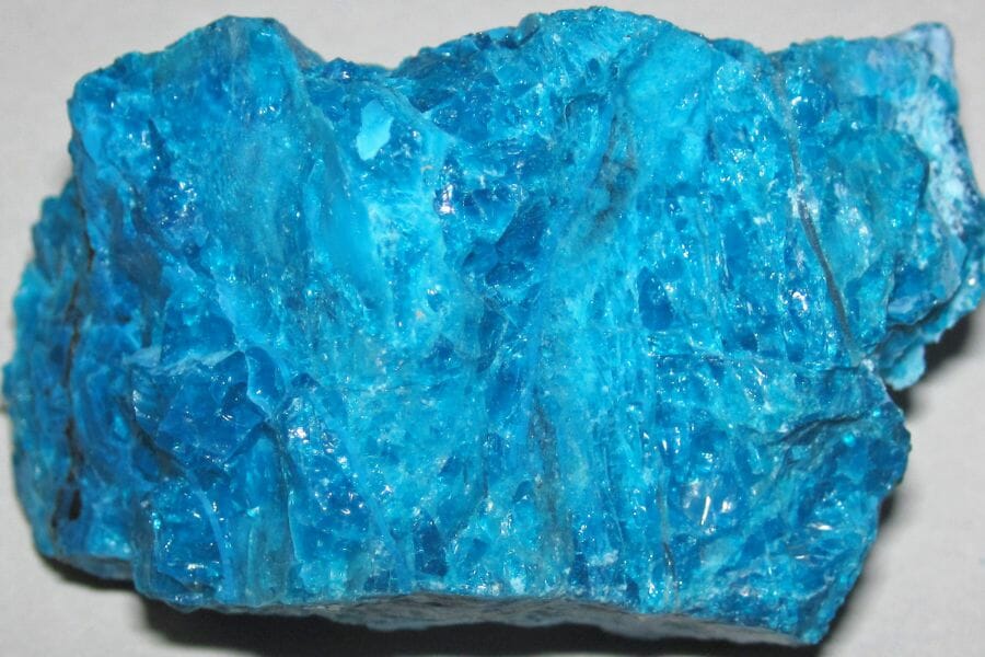 An intricate, light blue Chrysocolla found while gem mining