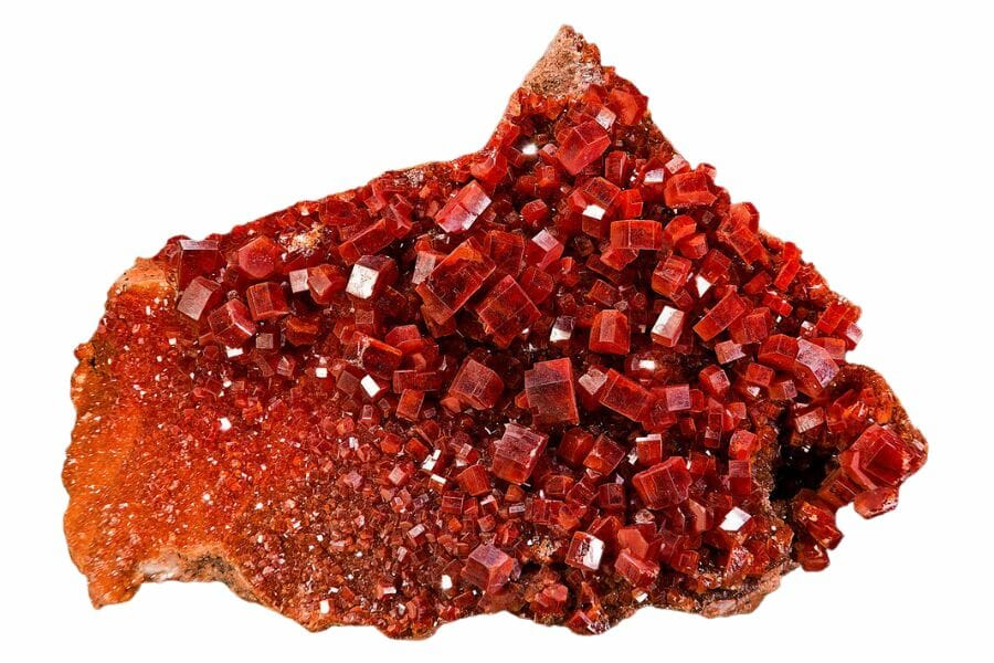 Red vanadinite gem cluster from Arizona