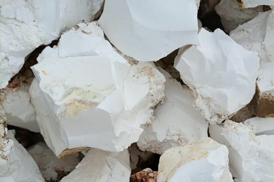A few pieces of beautiful Magnesite found at Asbestos Mountain