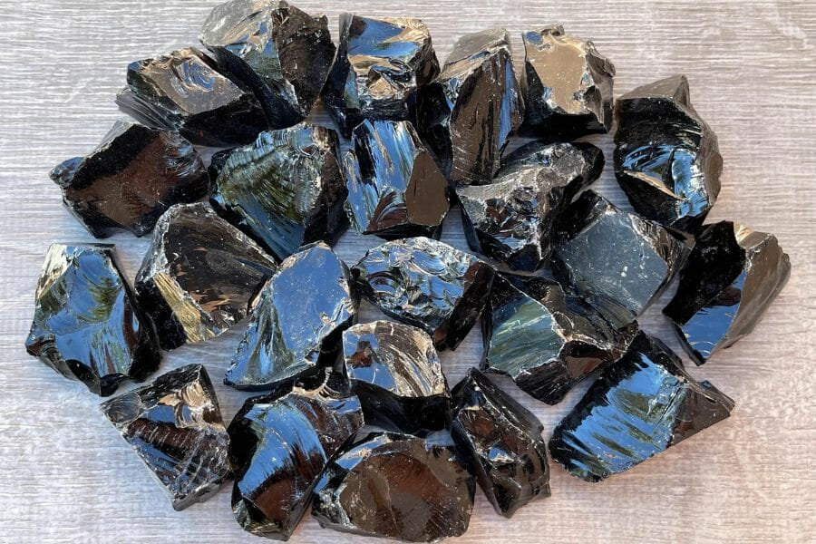 A handful of wonderful Obsidians obtained at Diamond Head State Monument