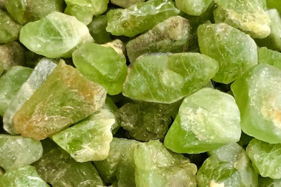 A pile of gorgeous Peridot found at Haleakala National Park