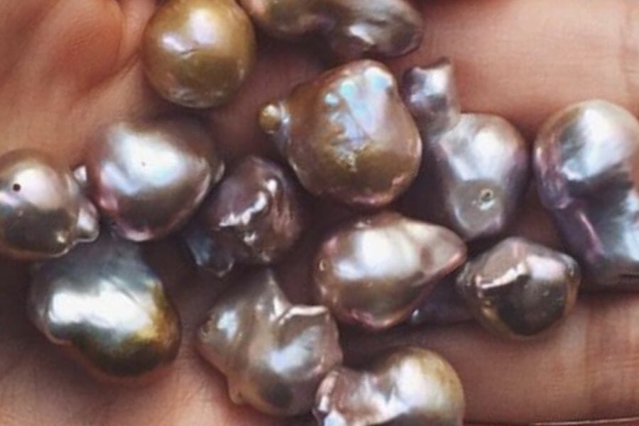 A handful of pretty Freshwater Pearls found while gem mining in Kentucky
