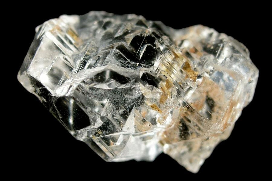 An intricate, transparent Phenakite found while gem mining here
