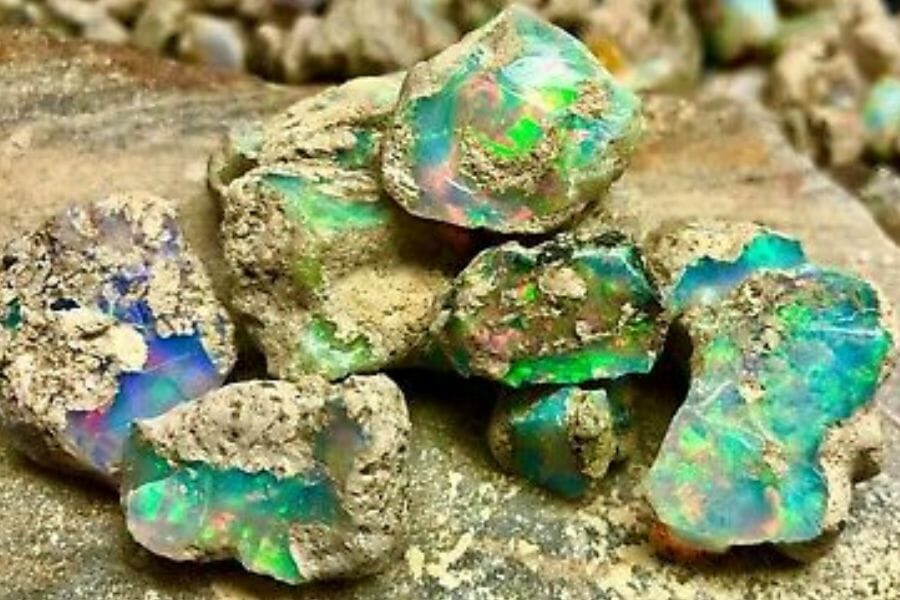 A few pieces of pretty Opals found while public gem mining in Missouri