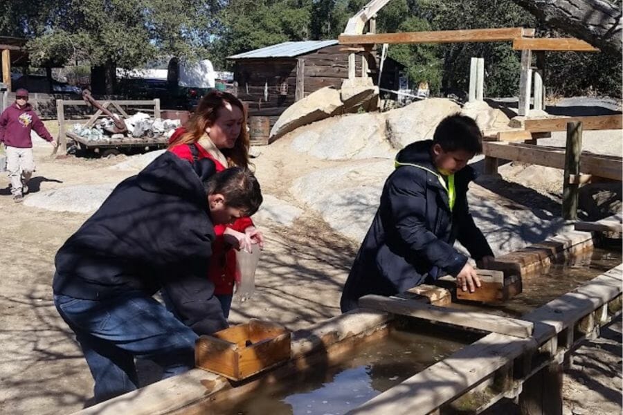 Kids doing public gem mining in California