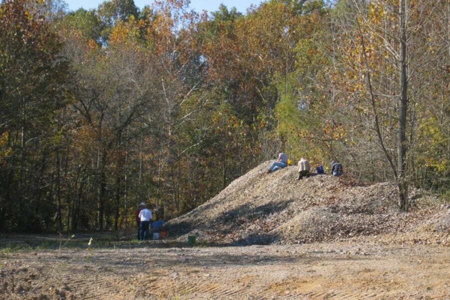 A few people digging while real gem mining in Kentucky