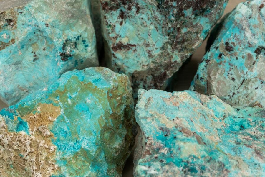 A wonderful Chrysocolla located while real gem mining in Wyoming