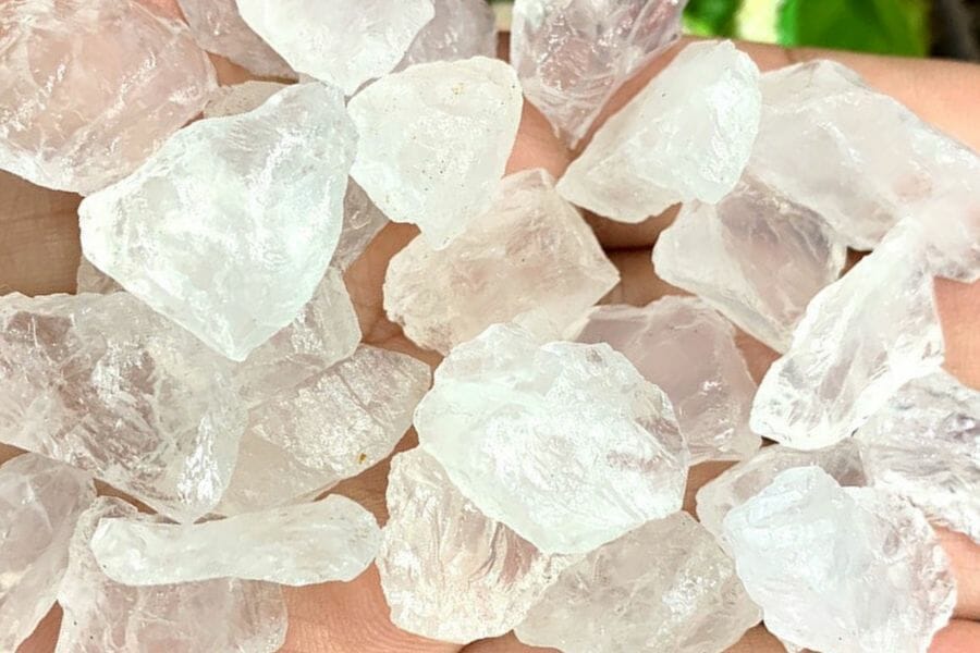 A handful of beautiful Quartz located while real gem mining in Tennessee