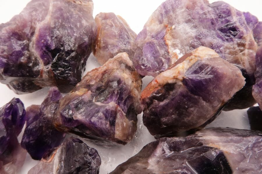 Many pieces of beautiful Amethyst discovered while gem mining in Rhode Island