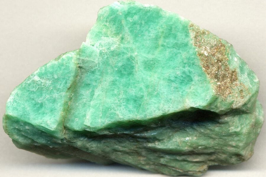 An elegant Amazonite found while gem mining in Virginia
