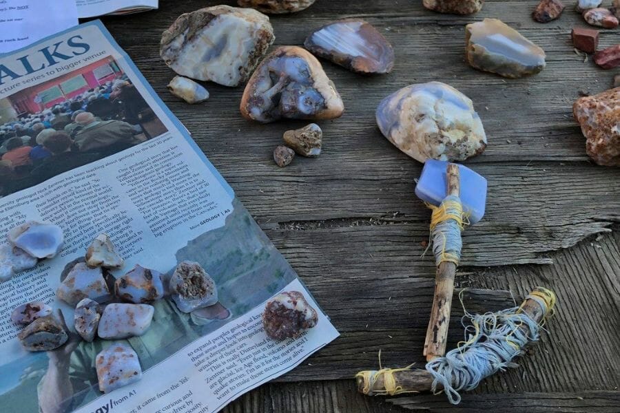 Pieces of Ellensburg Blue Agates found in Rock'N'Tomahawk Ranch