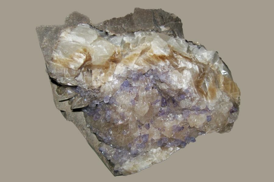 An intricate Fluorite-Calcite found while gem mining