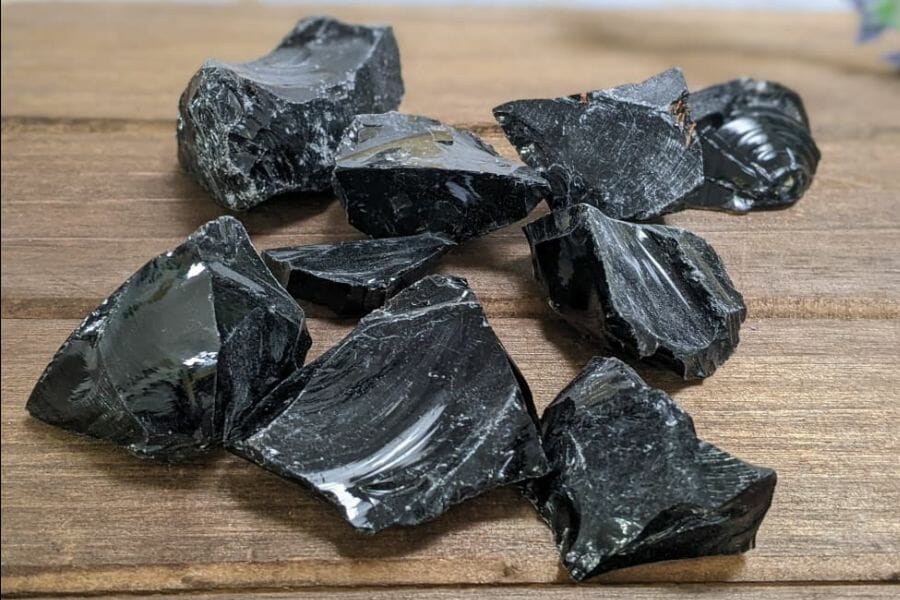 Beautiful Obsidians mined at Yellowstone National Park