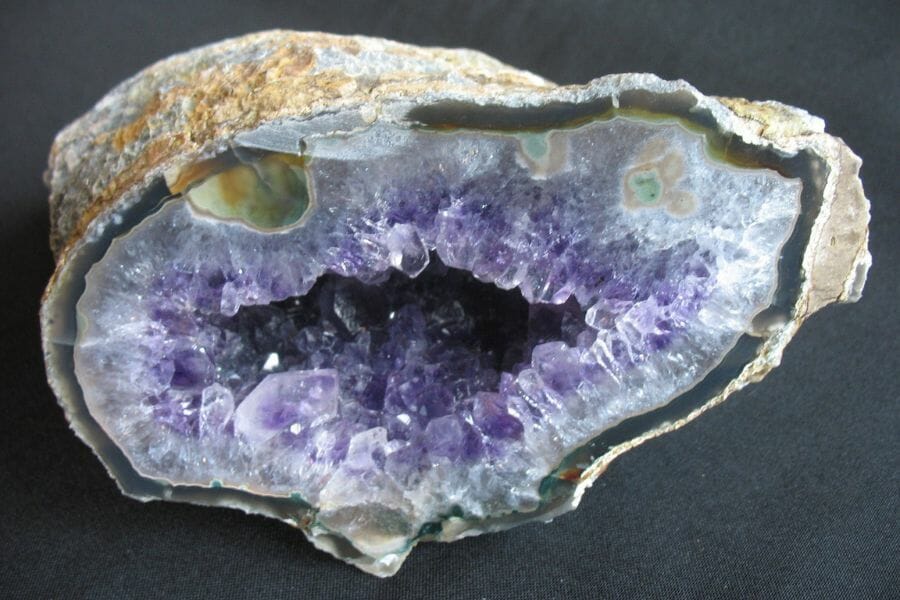 A beautiful amethyst geode cracked open