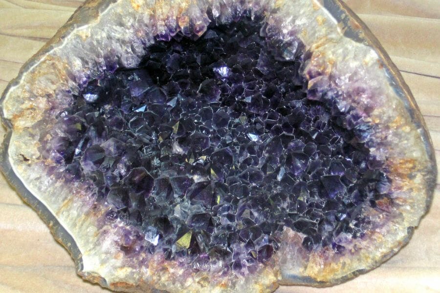 A look at the beautiful crystals of an amethyst geode