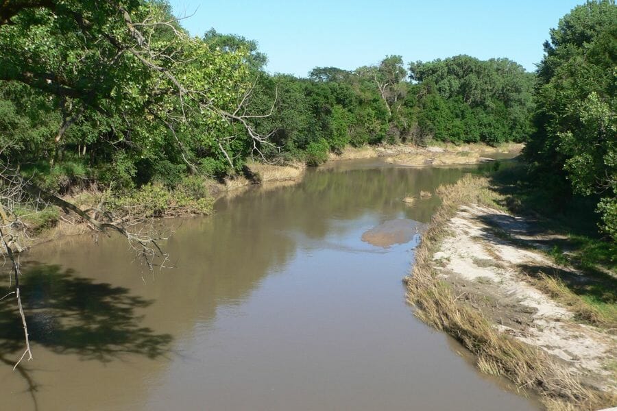 Blue River stretch where you can locate geodes