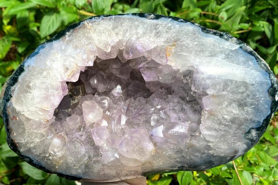 a gorgeous big clear quartz geode