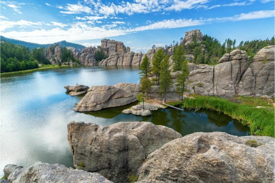 A nice view of the river and surrounding greens at an area in Custer County