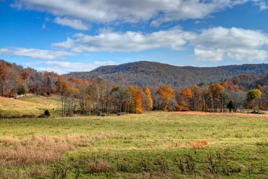 A picturesque view of an area with a mountain backdrop at Fentress County