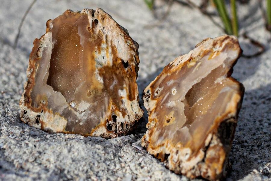 A split gorgeous geode found in Florida