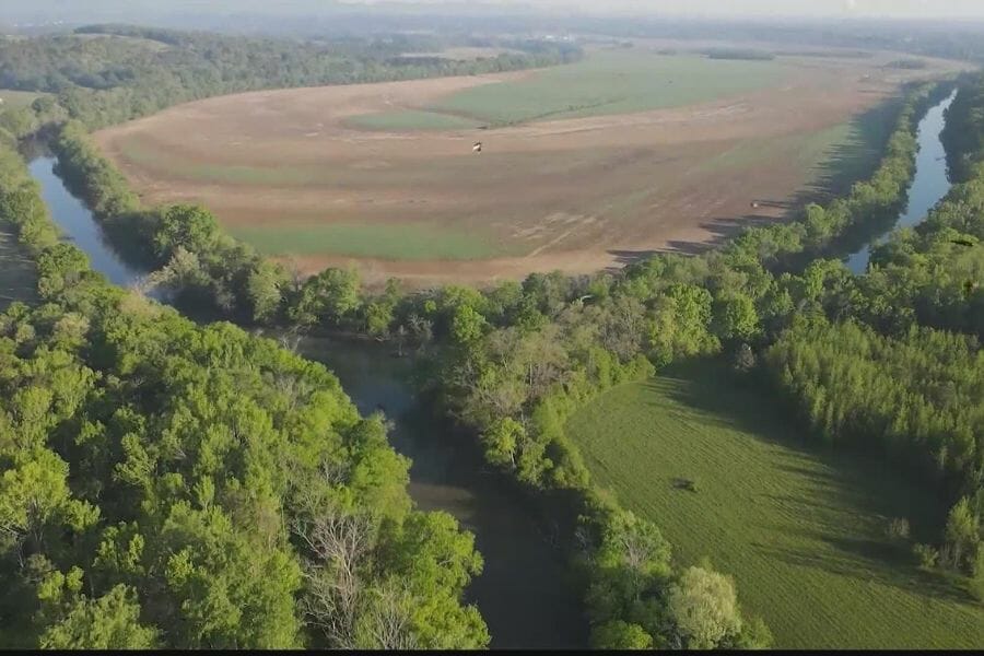 Bird's eyeview of a river in Rome, Georgia