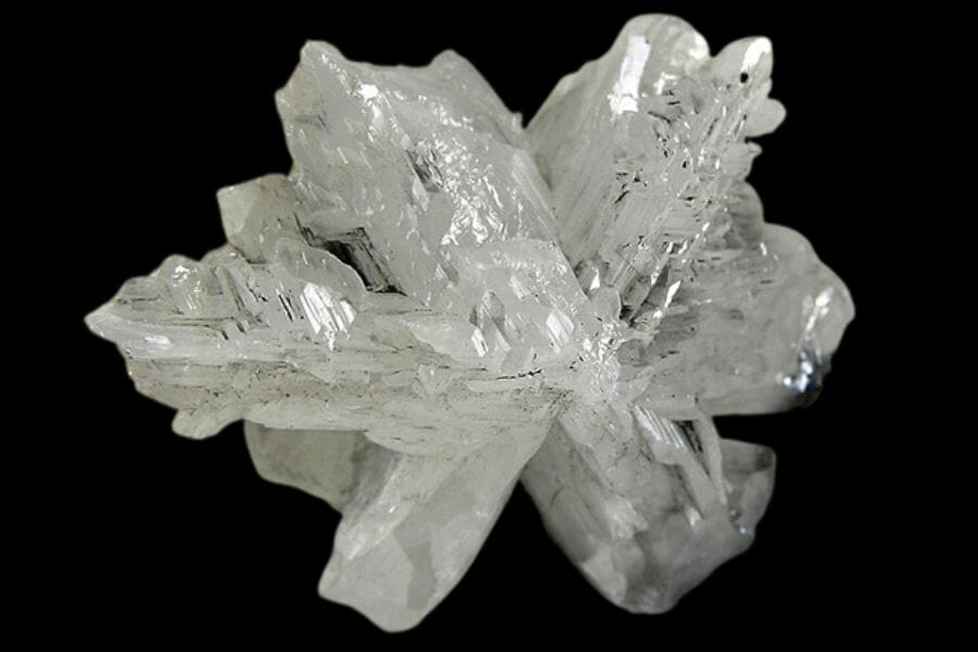 A beautiful gray Cerussite crystal with black background