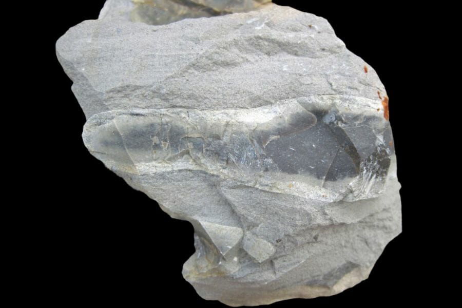 A close look at the details of a gray Chert
