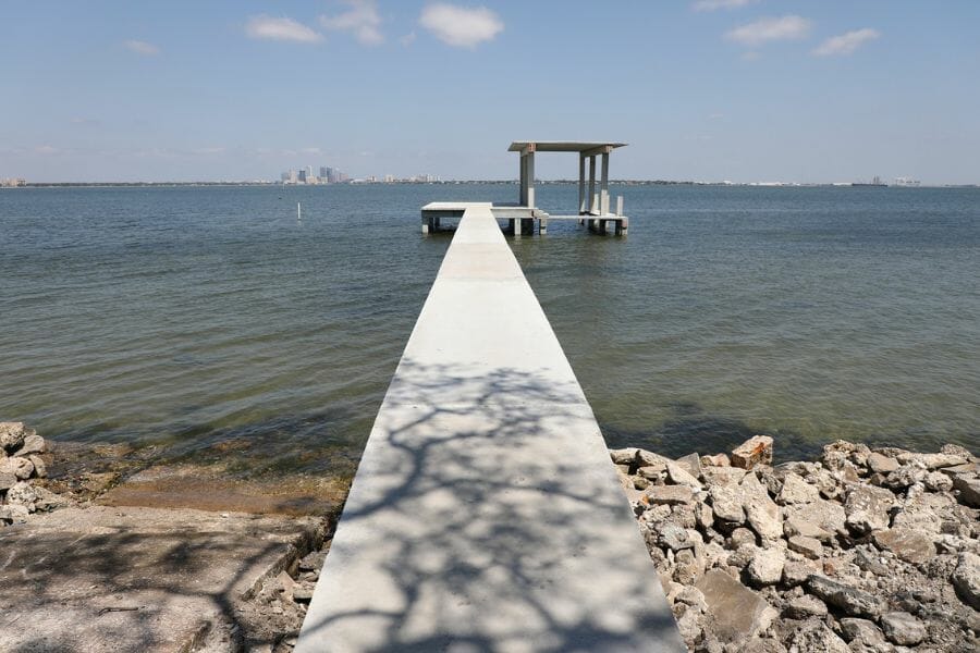 Rocky shore at a pier in Hillsborough County