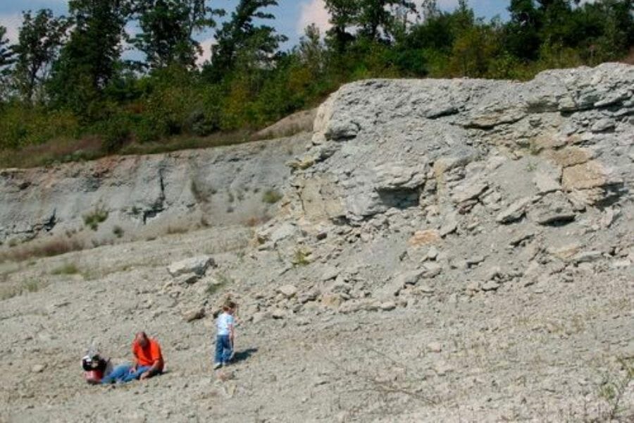 A kid and an adult exploring Lone Star Quarry