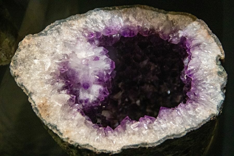 Beautiful example of an amethyst geode that has been polished