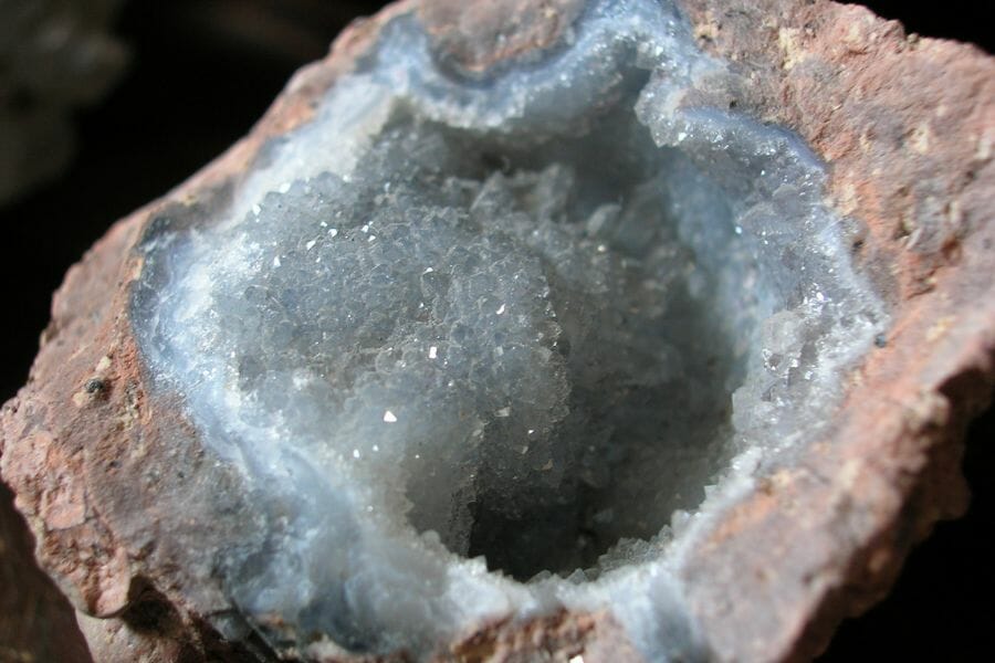 A beautiful open geode in Maine