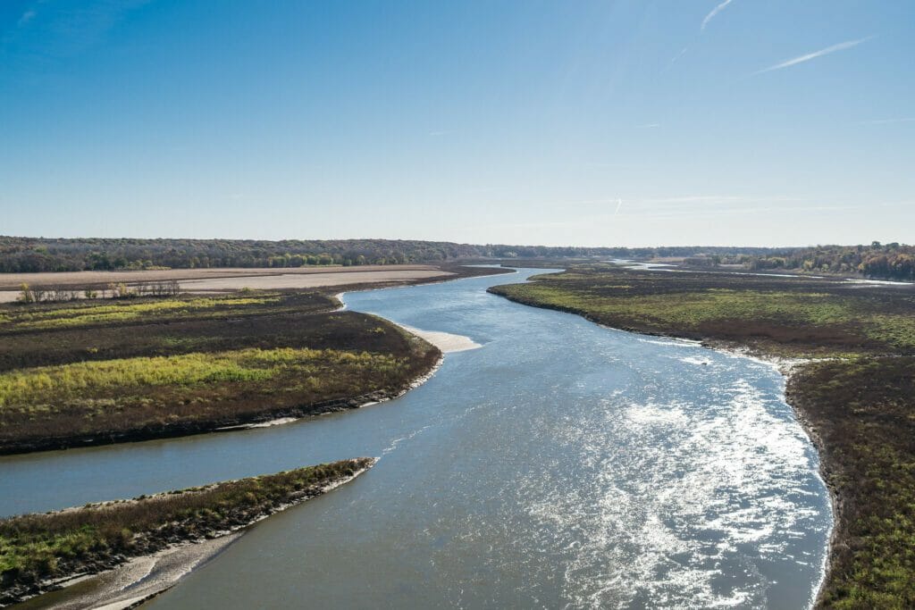 A bird's eyeview of the Des Moines River