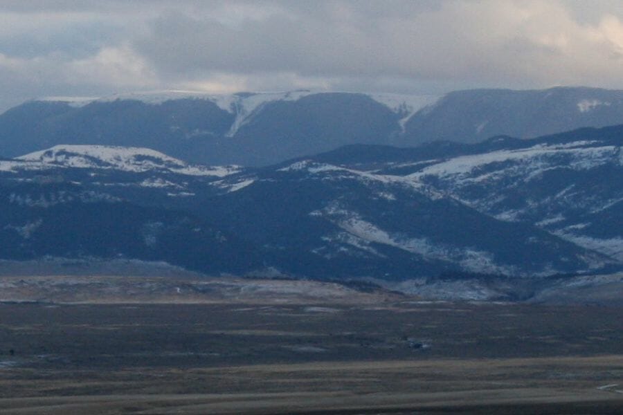 A panoramic view of the Pryor Mountains