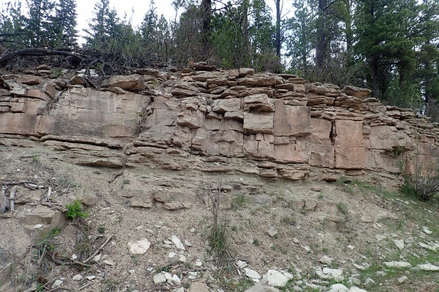 A close up look at the geological formation of La Madera Mine