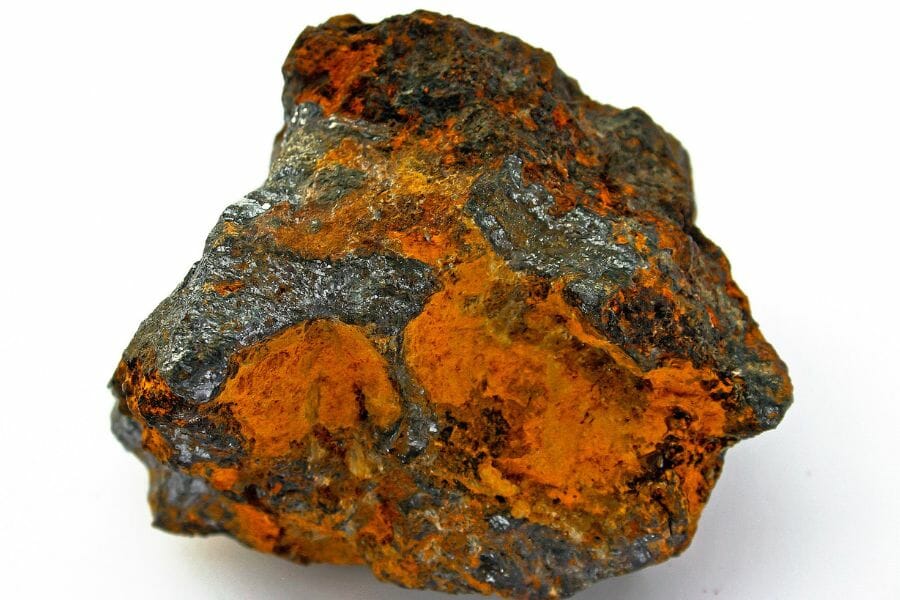 A sample of a Limonite with orange details