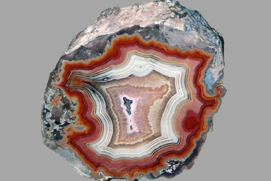 A beautiful sample of an agate and quartz-lined geode