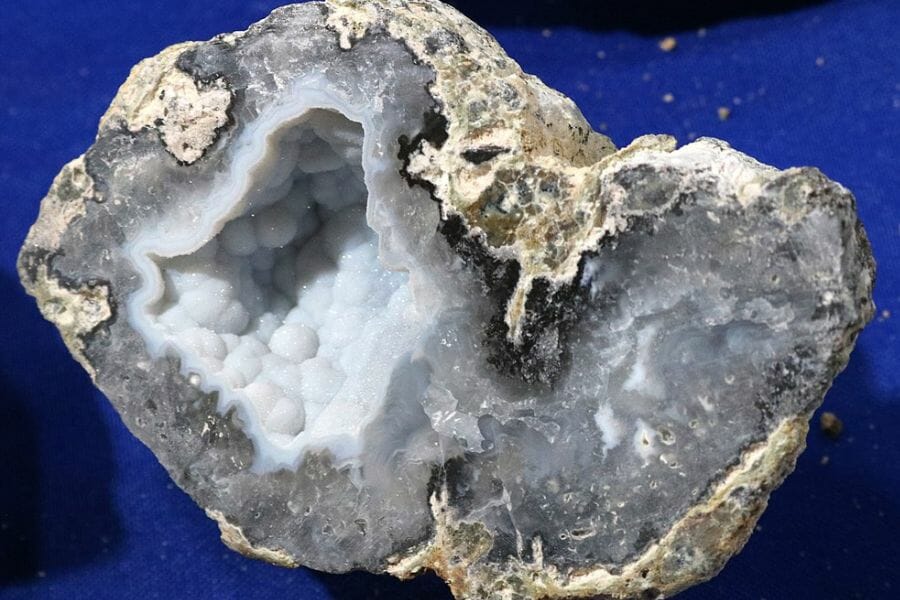 A beautiful specimen of a chalcedony geode
