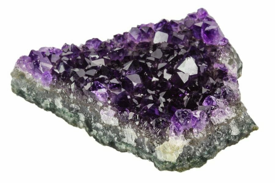 A stunning amethyst with an uneven surface