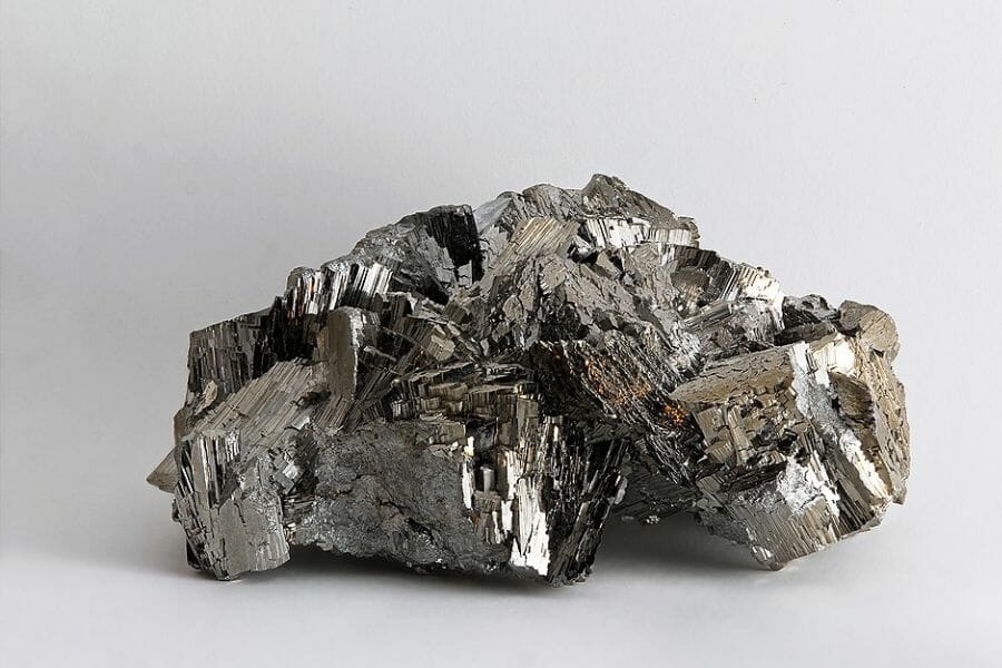 An uncut sample of silver Arsenopyrite