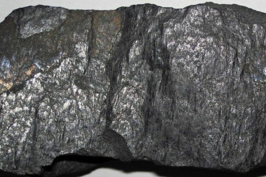 A close up look at the silver glisten of a Shale sample