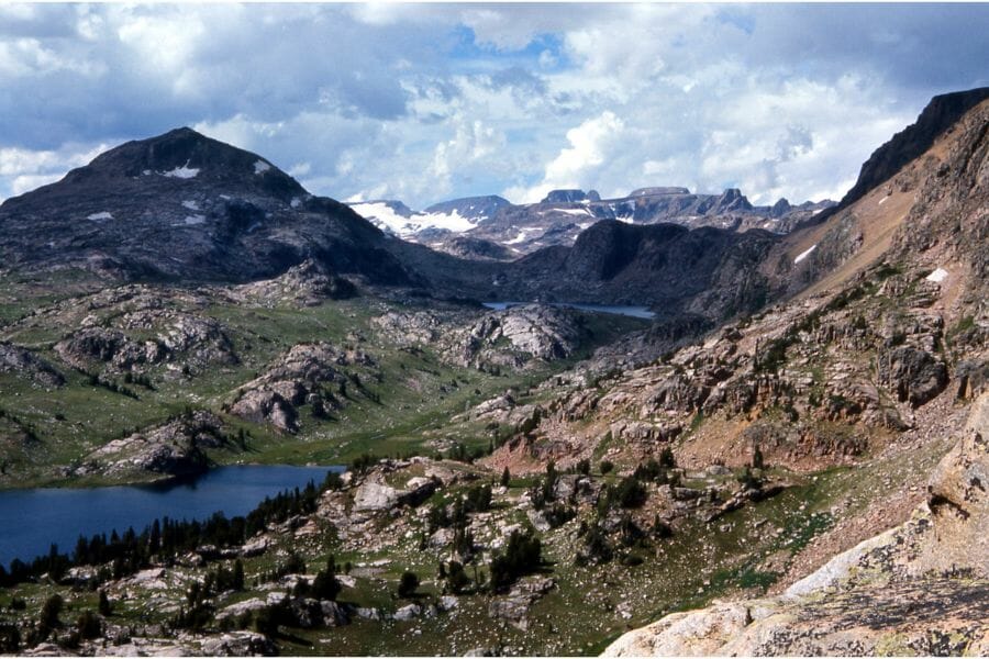 Top view of the landscapes of the Absaroka Mountain Range