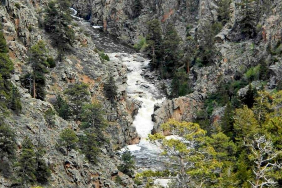 A bird's eyeview of the scenic Box Elder Creek and its surrounding formations