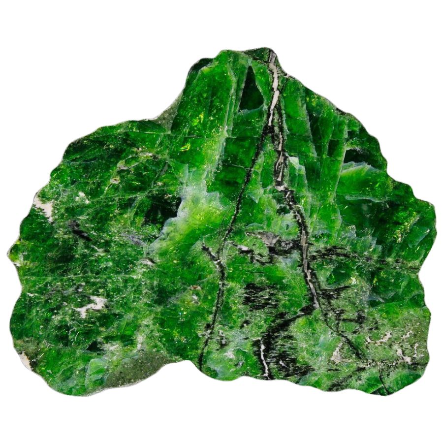 bright green chrome diopside slab