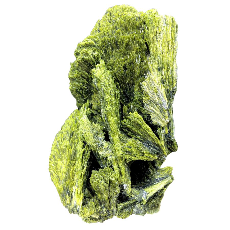 green epidote crystal cluster