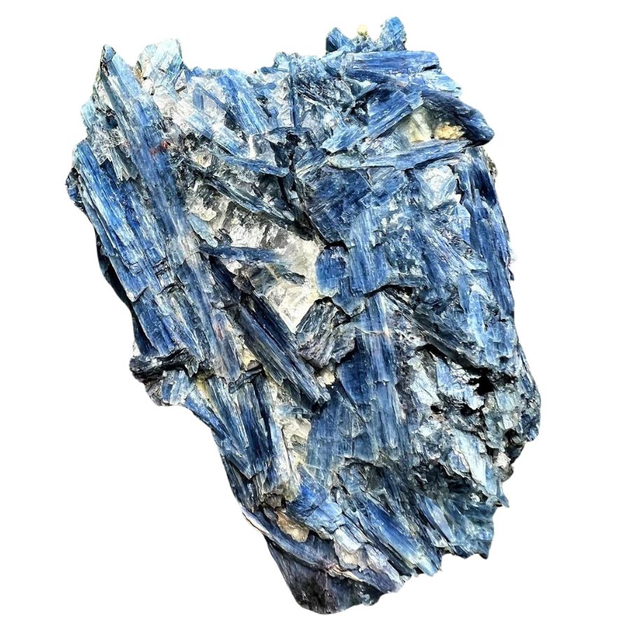 large blue kyanite crystal cluster