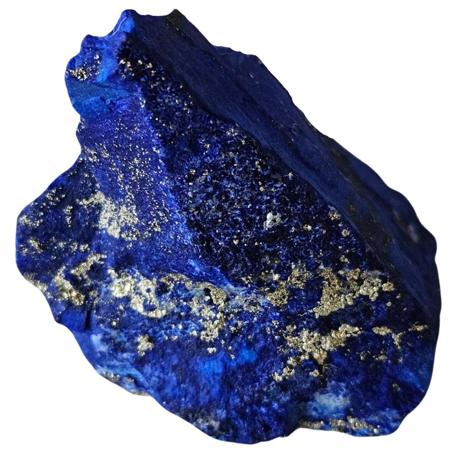rough bright blue lapiz lazuli with golden pyrite flecks