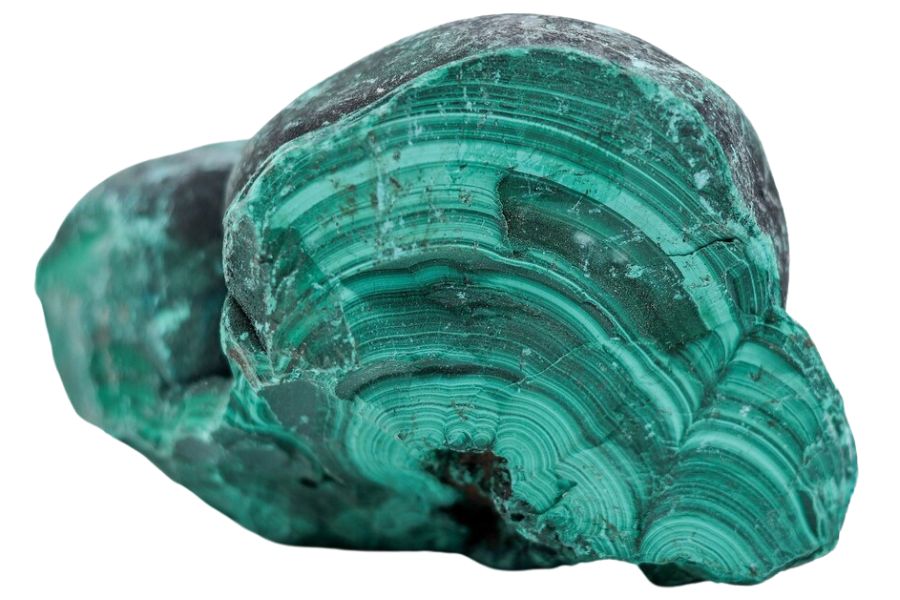 malachite crystal showing green and dark green bands