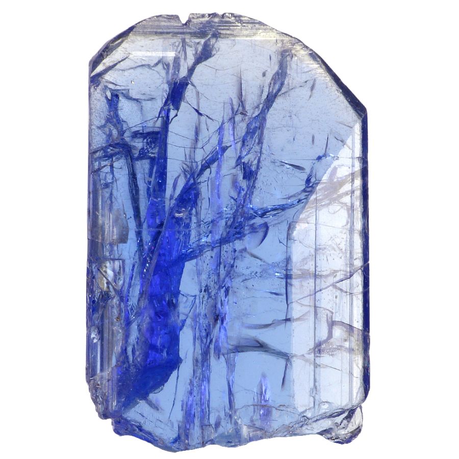 translucent blue tanzanite crystal